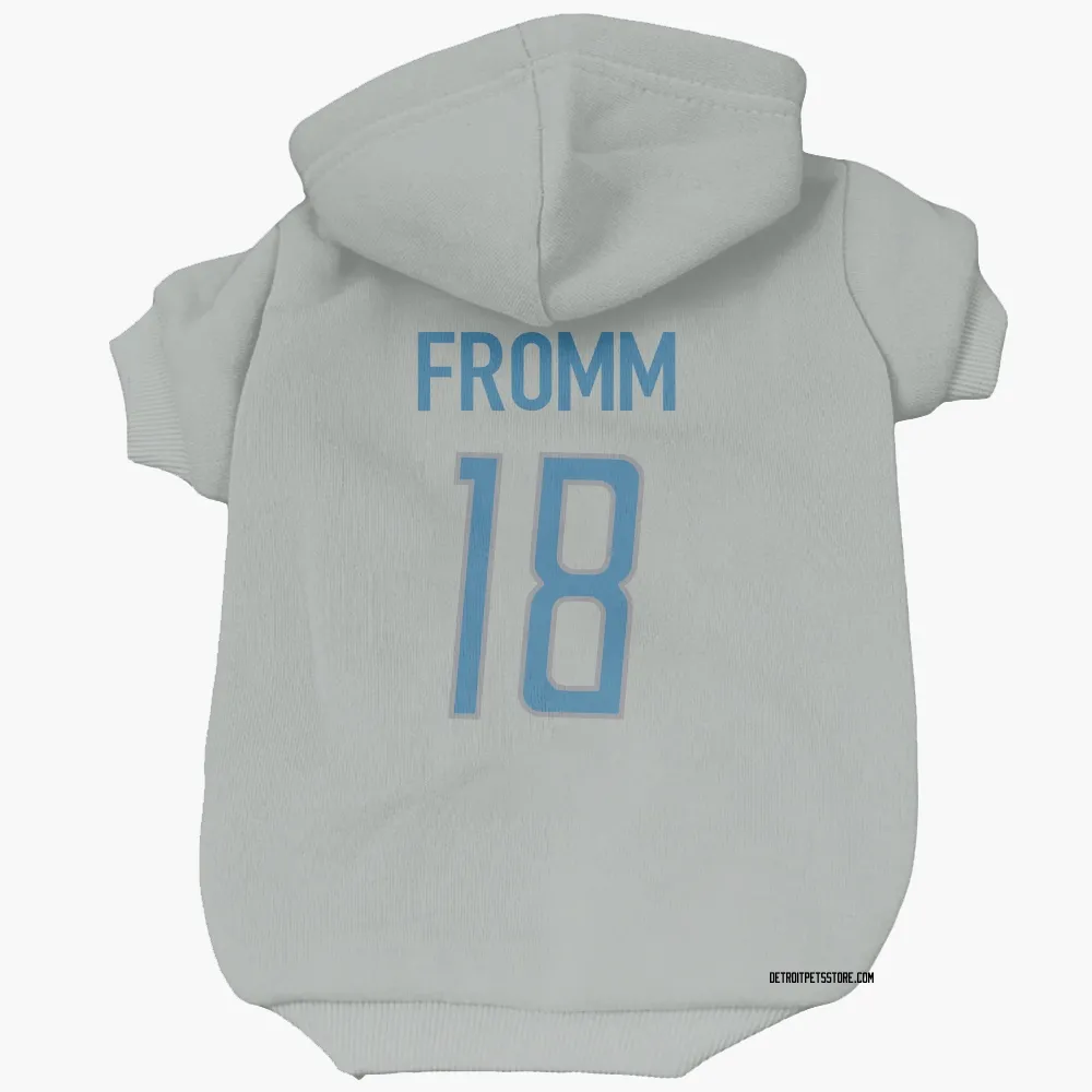 Detroit Lions Jake Fromm Silver Pet Hoodie for Dog & Cat