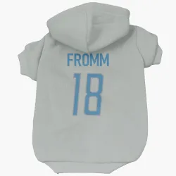 Detroit Lions Jake Fromm Silver Pet Hoodie for Dog & Cat