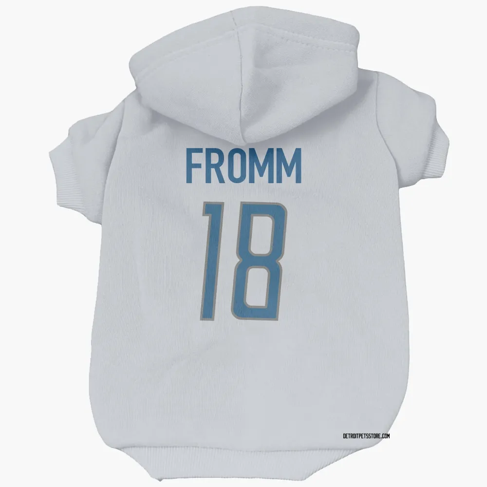 Detroit Lions Jake Fromm White Pet Hoodie for Dog & Cat