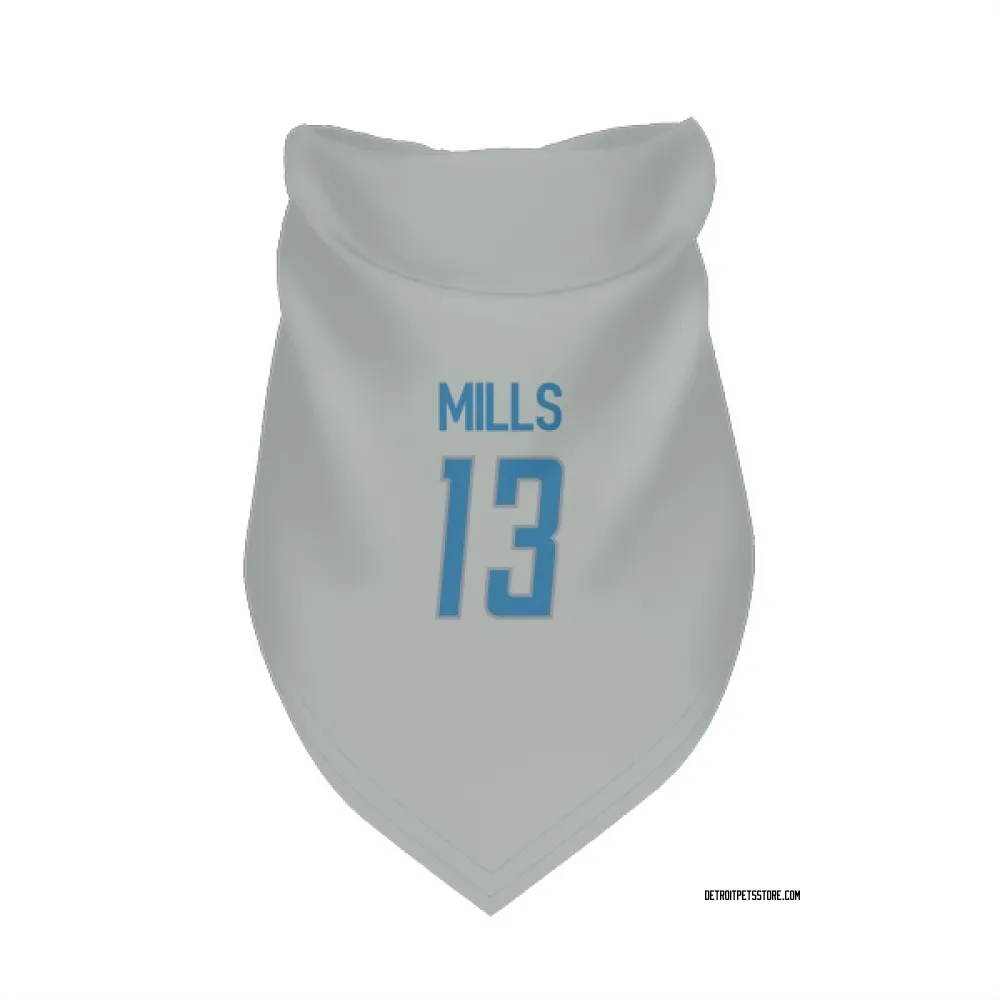 Detroit Lions Jalen Mills Silver Pet Bandana for Dog & Cat