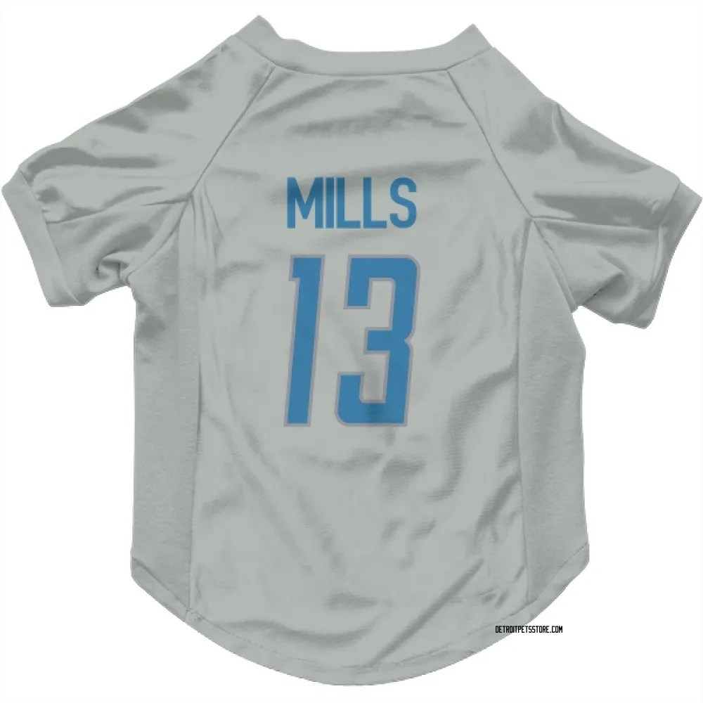 Detroit Lions Jalen Mills Silver Pet Jersey for Dog & Cat