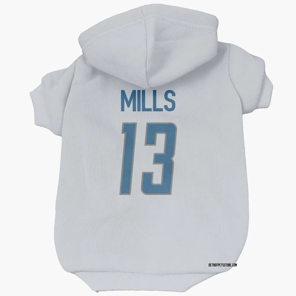 Detroit Lions Jalen Mills White Pet Hoodie for Dog & Cat