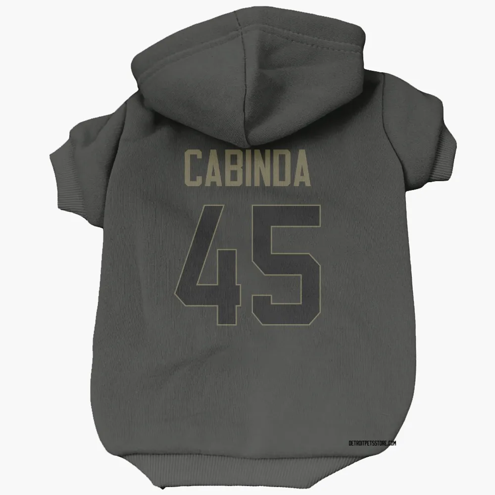Detroit Lions Jason Cabinda Black Service Pet Hoodie for Dog & Cat