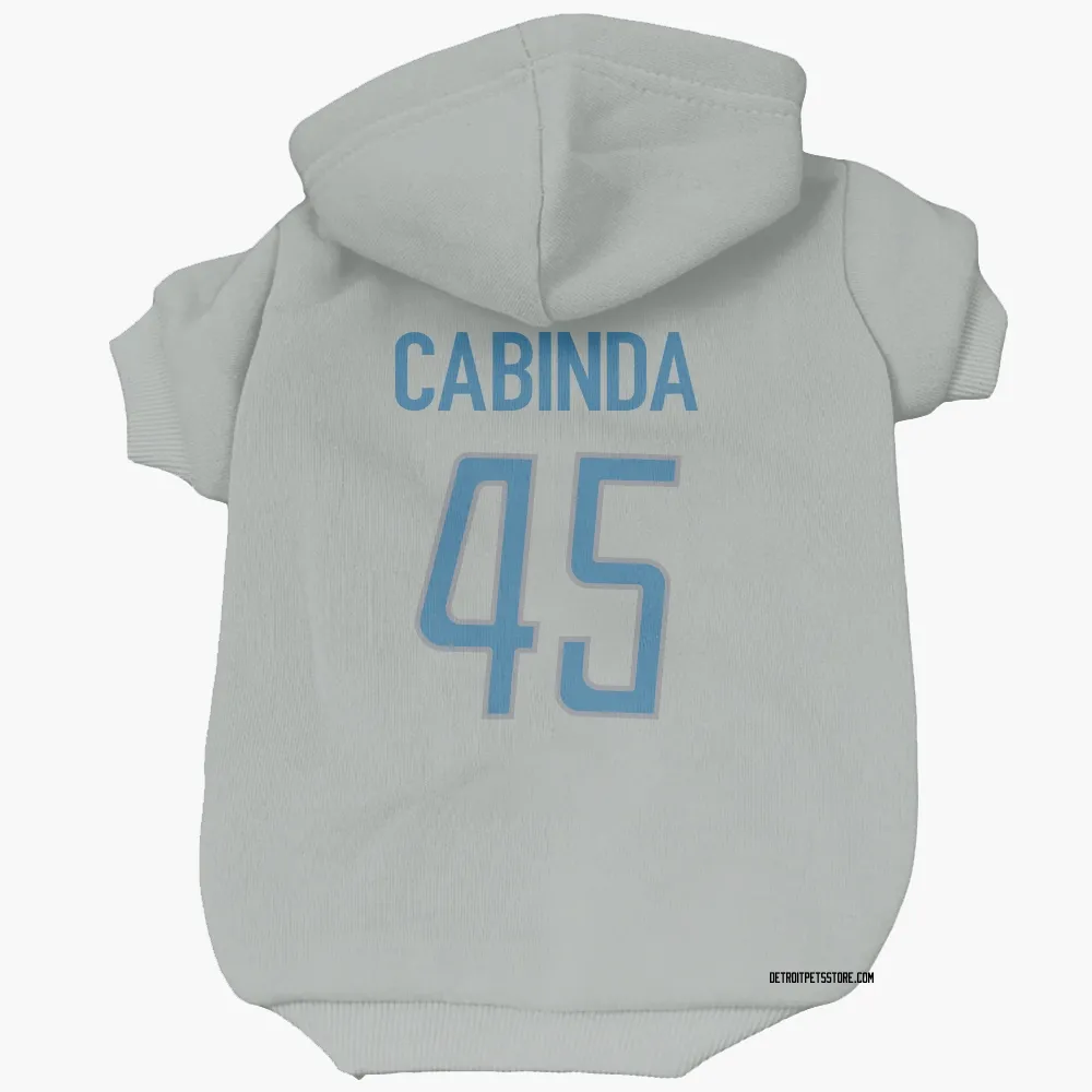 Detroit Lions Jason Cabinda Silver Pet Hoodie for Dog & Cat