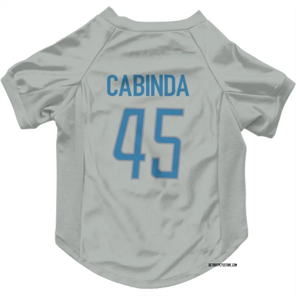 Detroit Lions Jason Cabinda Silver Pet Jersey for Dog & Cat