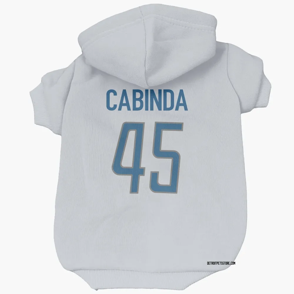 Detroit Lions Jason Cabinda White Pet Hoodie for Dog & Cat
