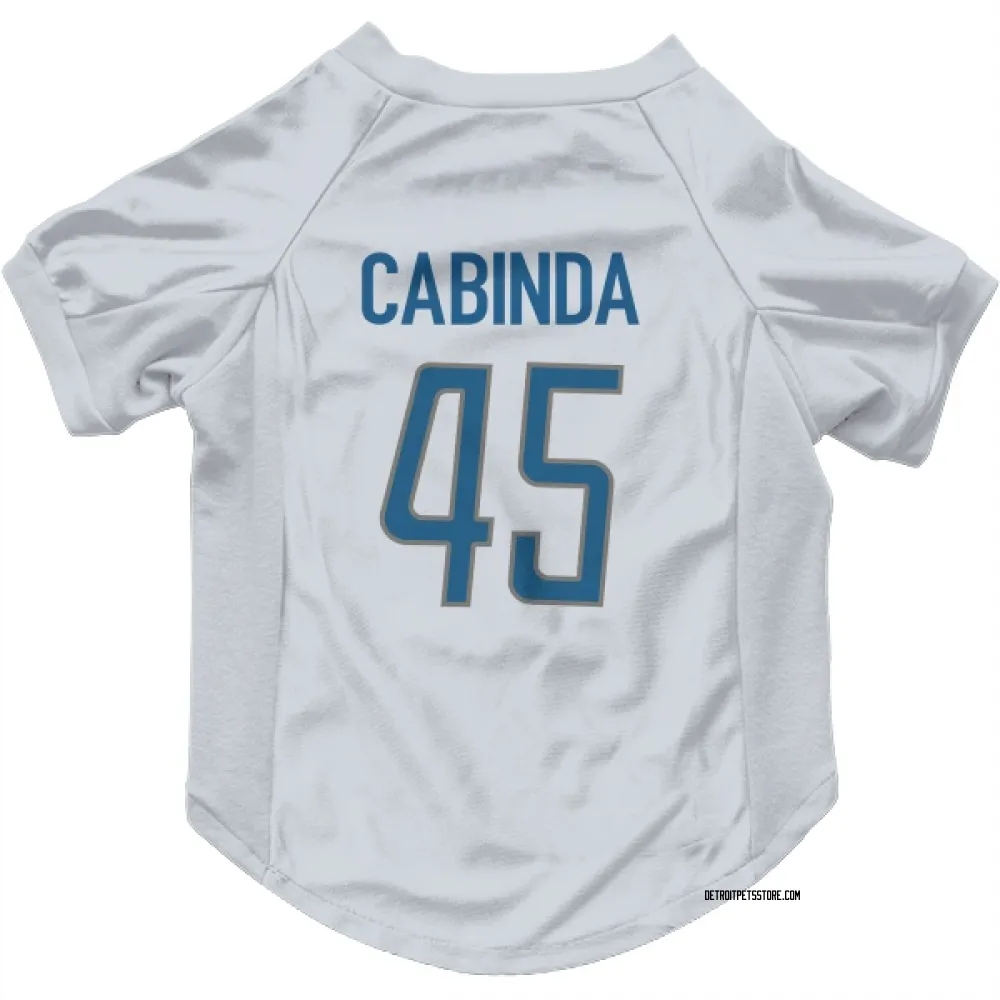 Detroit Lions Jason Cabinda White Pet Jersey for Dog & Cat