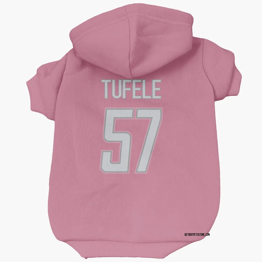 Detroit Lions Jay Tufele Pink Pet Hoodie for Dog & Cat
