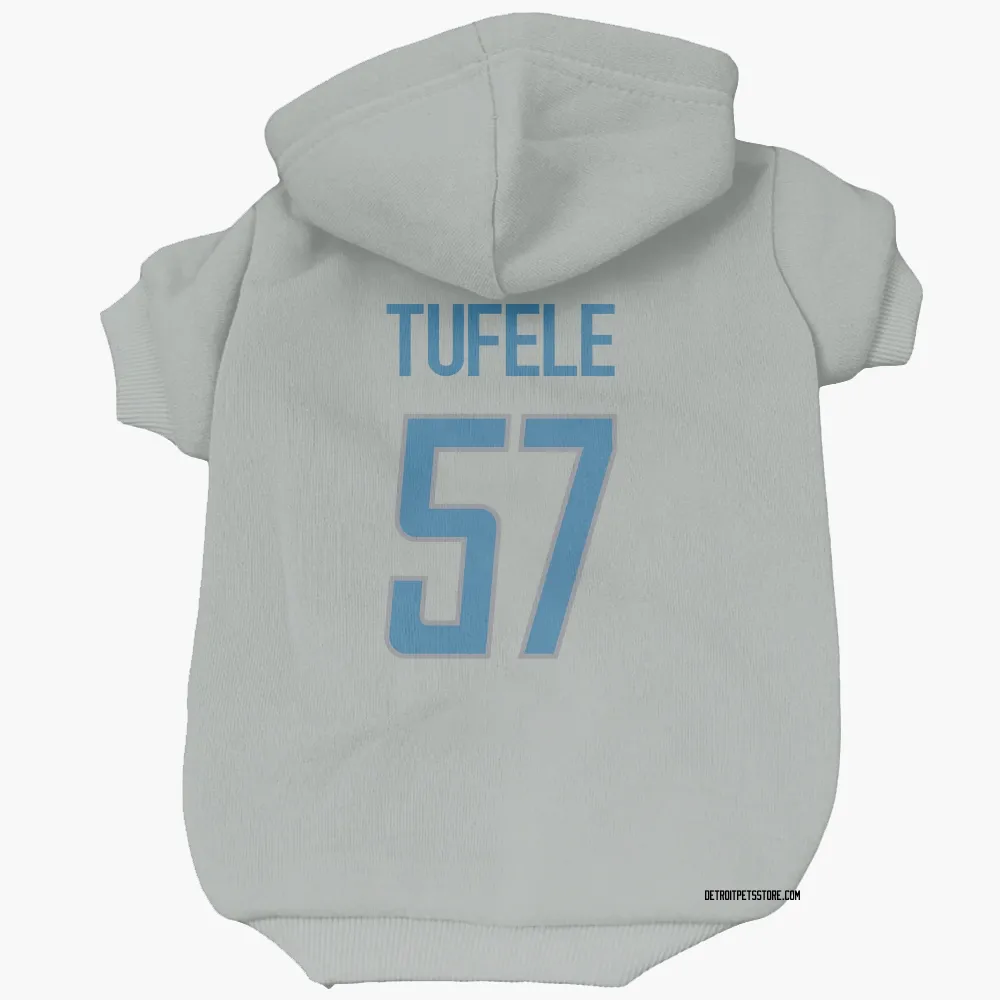 Detroit Lions Jay Tufele Silver Pet Hoodie for Dog & Cat