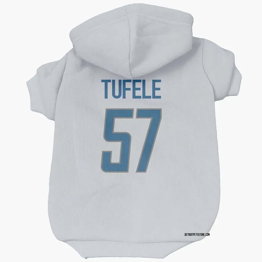Detroit Lions Jay Tufele White Pet Hoodie for Dog & Cat