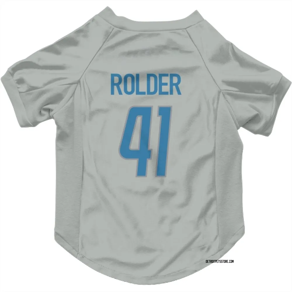 Detroit Lions Jimmy Rolder Silver Pet Jersey for Dog & Cat