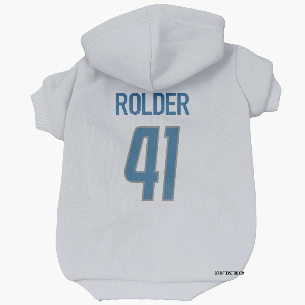 Detroit Lions Jimmy Rolder White Pet Hoodie for Dog & Cat