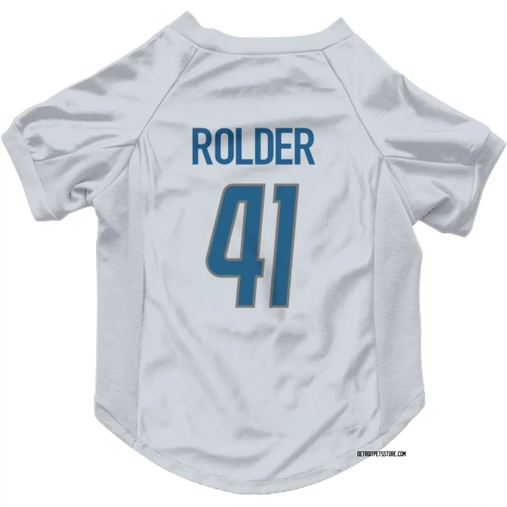 Detroit Lions Jimmy Rolder White Pet Jersey for Dog & Cat