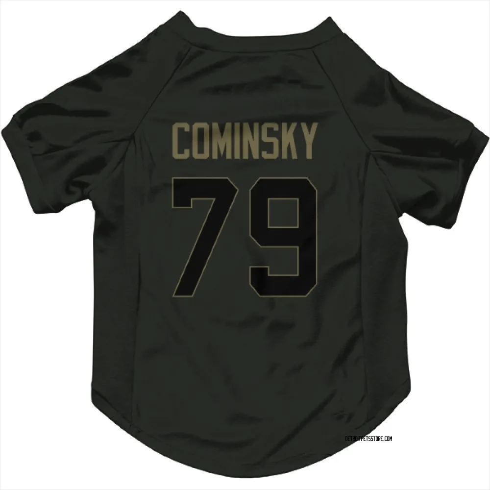 Detroit Lions John Cominsky Black Service Pet Jersey for Dog & Cat