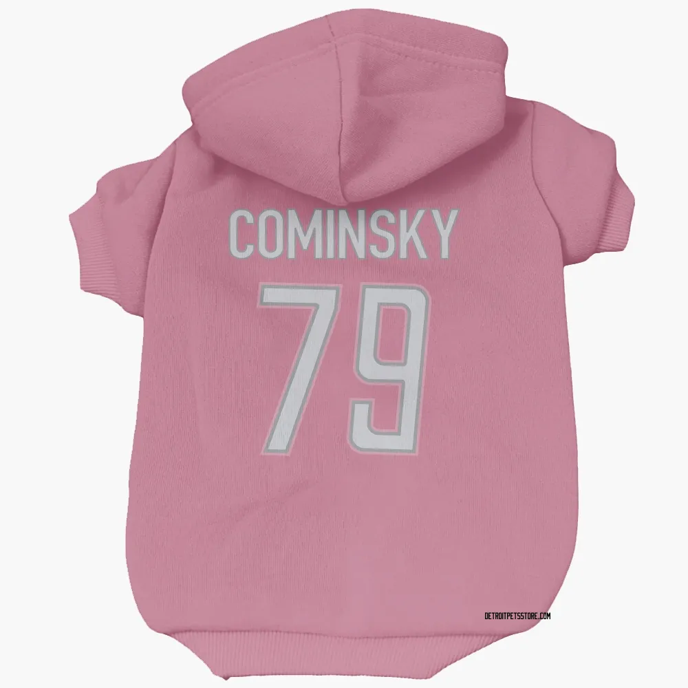 Detroit Lions John Cominsky Pink Pet Hoodie for Dog & Cat