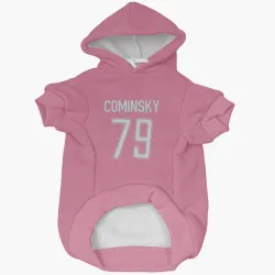 Detroit Lions John Cominsky Pink Pet Hoodie for Dog & Cat