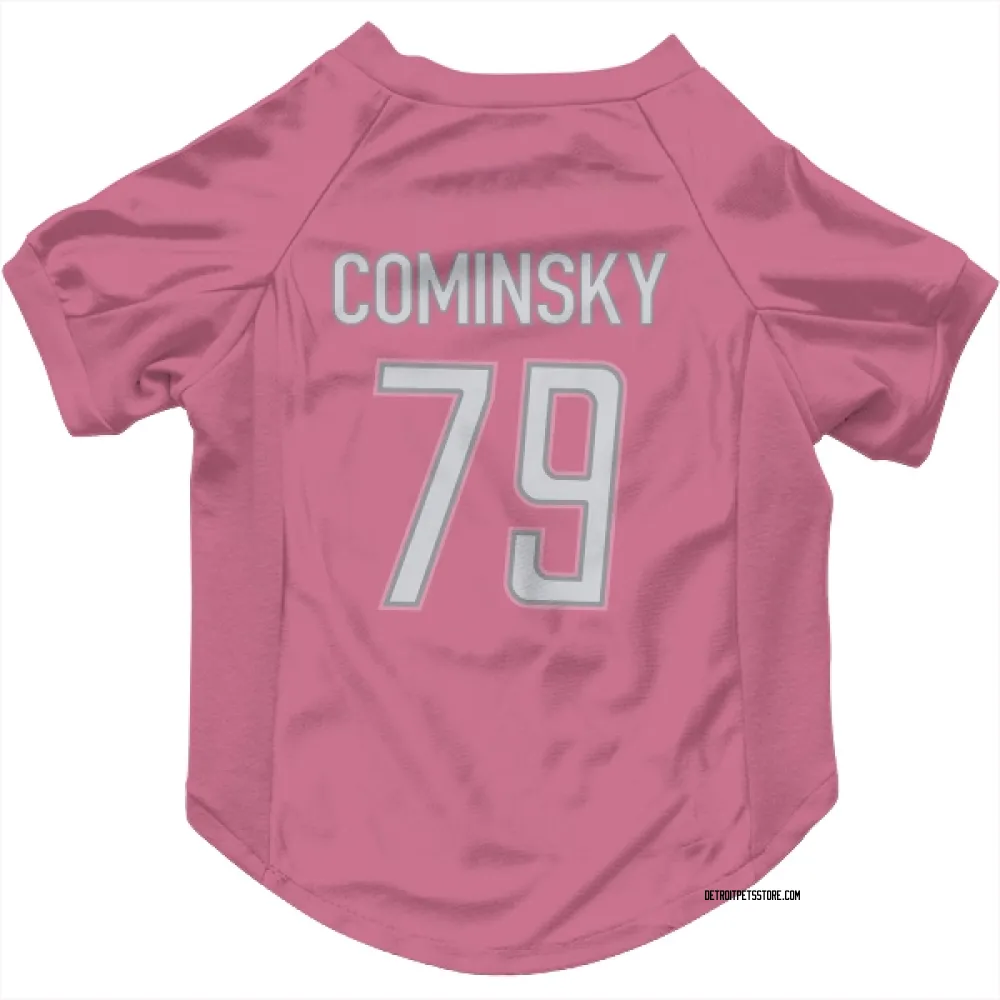 Detroit Lions John Cominsky Pink Pet Jersey for Dog & Cat