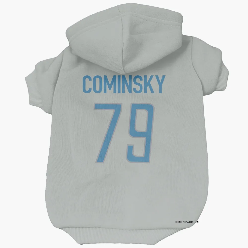 Detroit Lions John Cominsky Silver Pet Hoodie for Dog & Cat