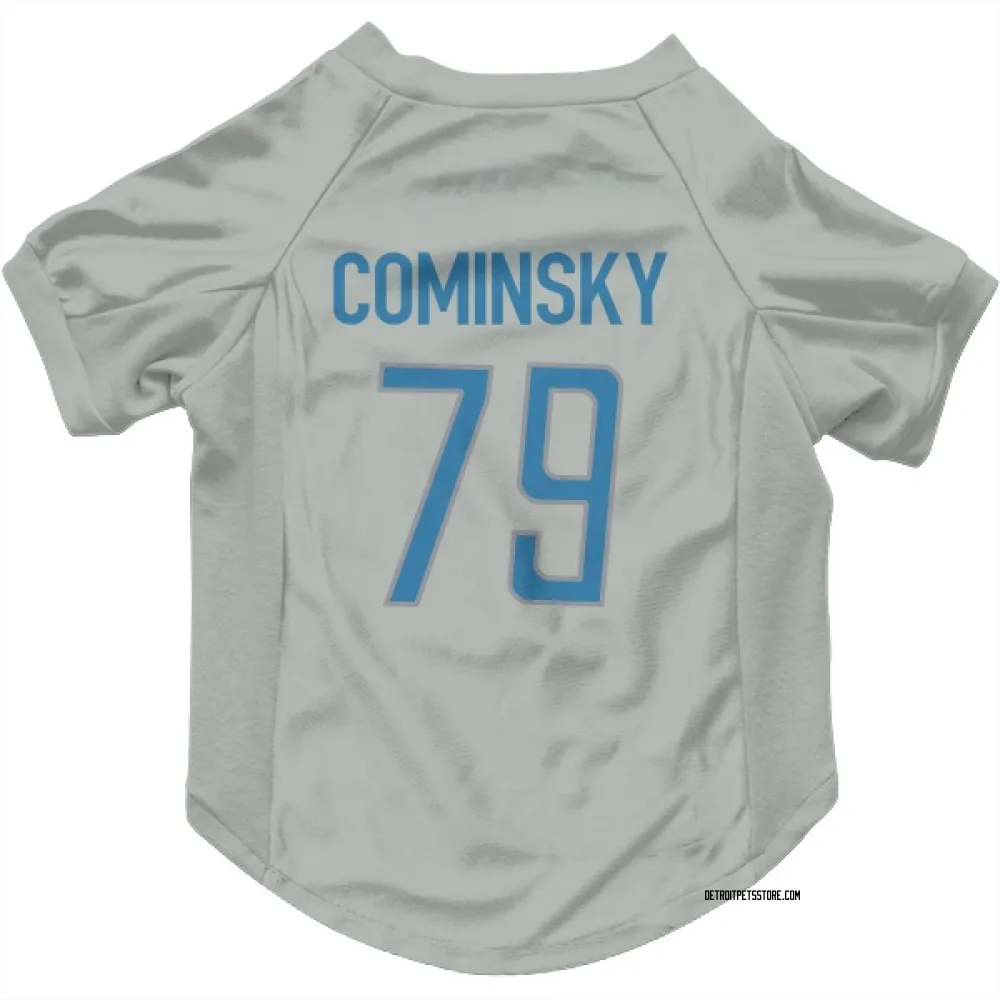 Detroit Lions John Cominsky Silver Pet Jersey for Dog & Cat