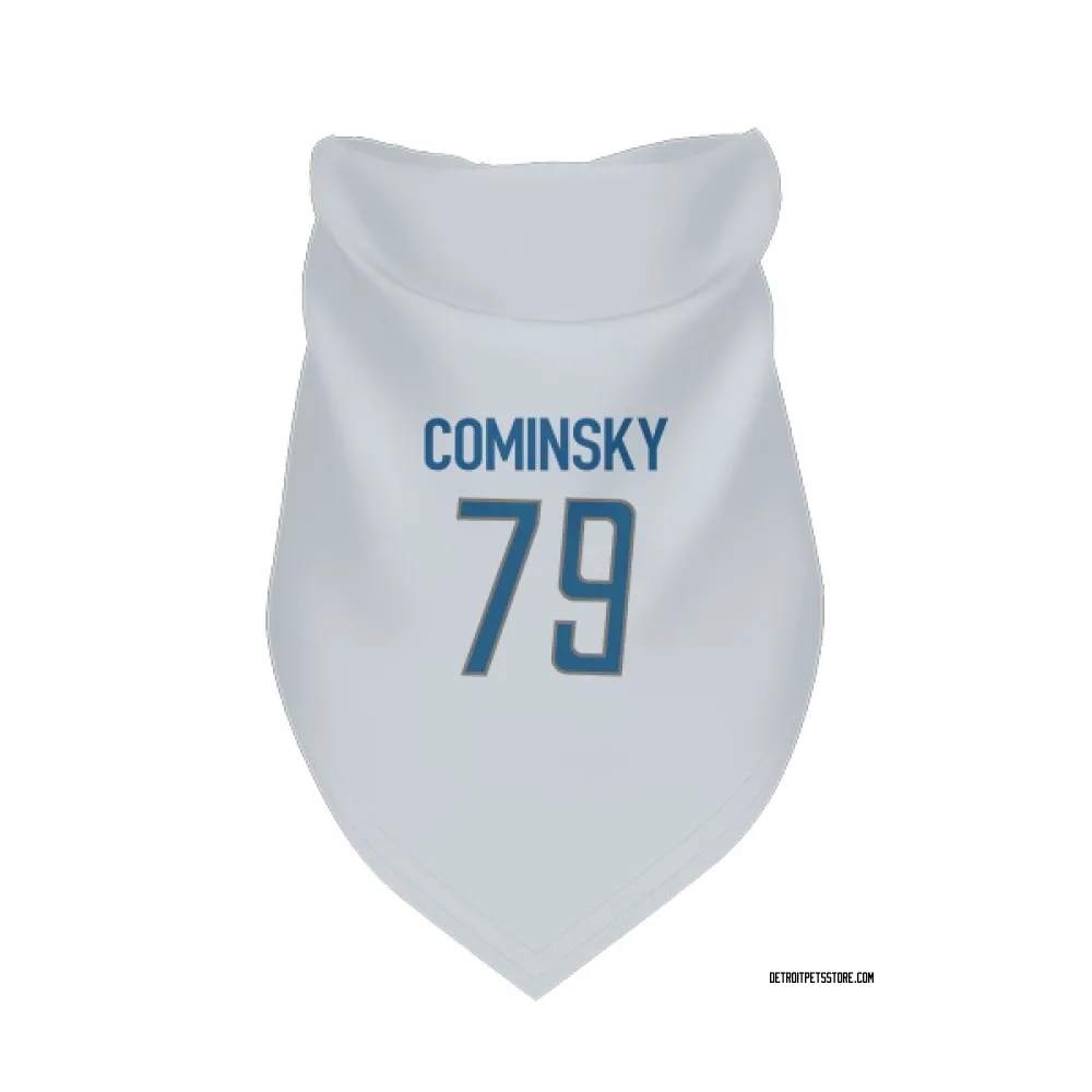 Detroit Lions John Cominsky White Pet Bandana for Dog & Cat