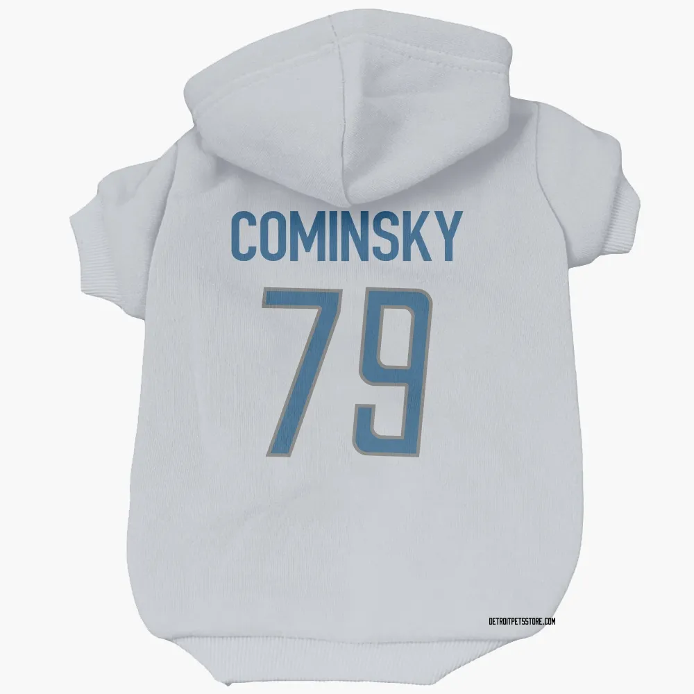 Detroit Lions John Cominsky White Pet Hoodie for Dog & Cat