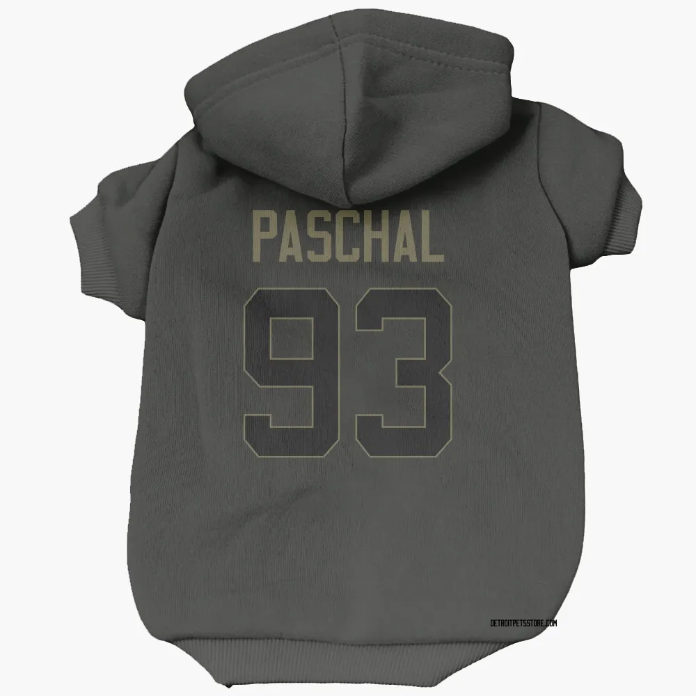 Detroit Lions Josh Paschal Black Service Pet Hoodie for Dog & Cat