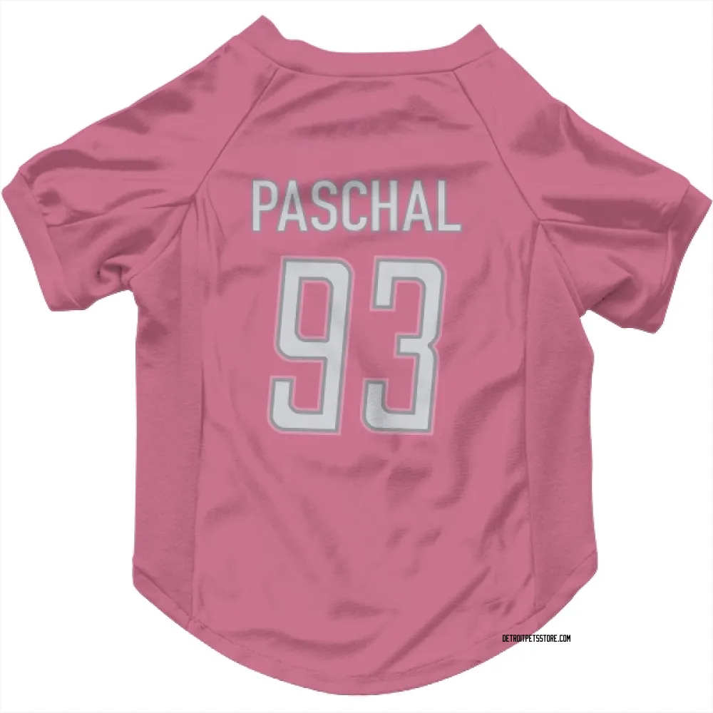 Detroit Lions Josh Paschal Pink Pet Jersey for Dog & Cat