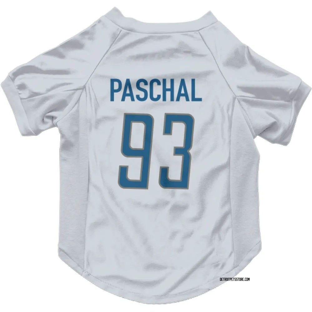 Detroit Lions Josh Paschal White Pet Jersey for Dog & Cat
