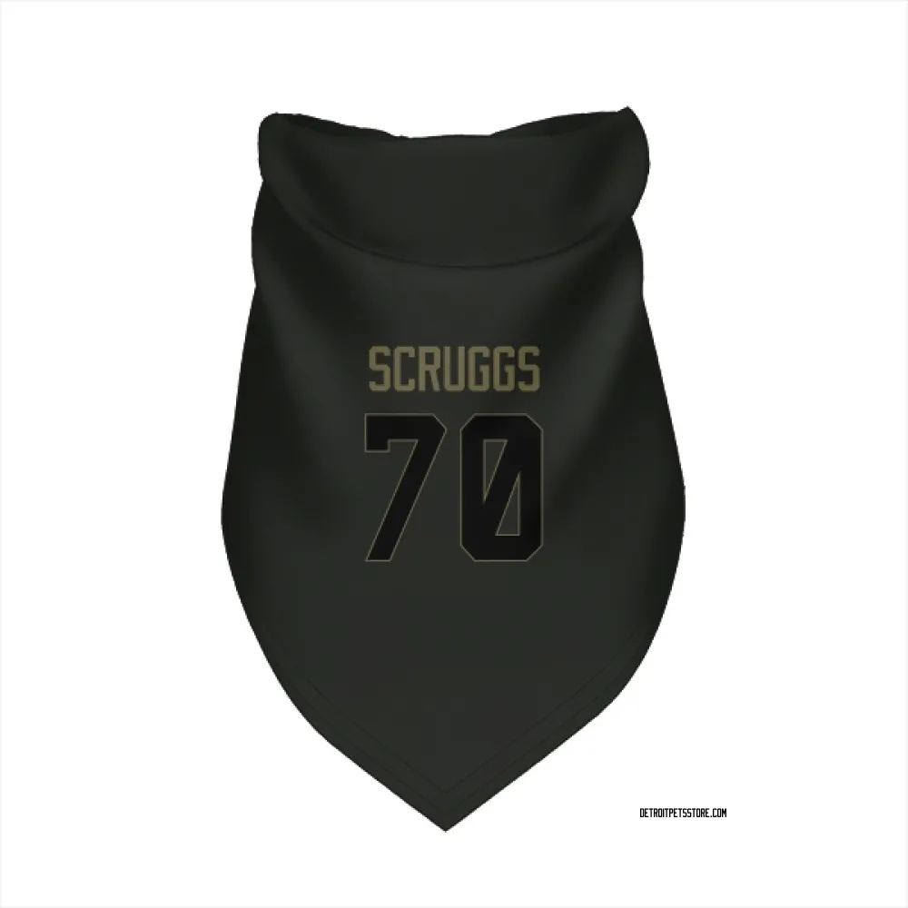 Detroit Lions Juice Scruggs Black Service Pet Bandana for Dog & Cat
