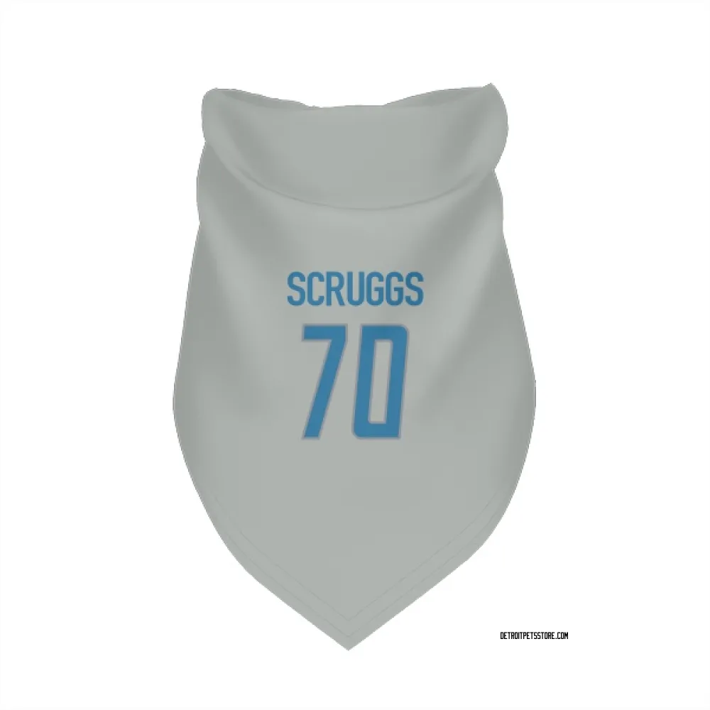 Detroit Lions Juice Scruggs Silver Pet Bandana for Dog & Cat