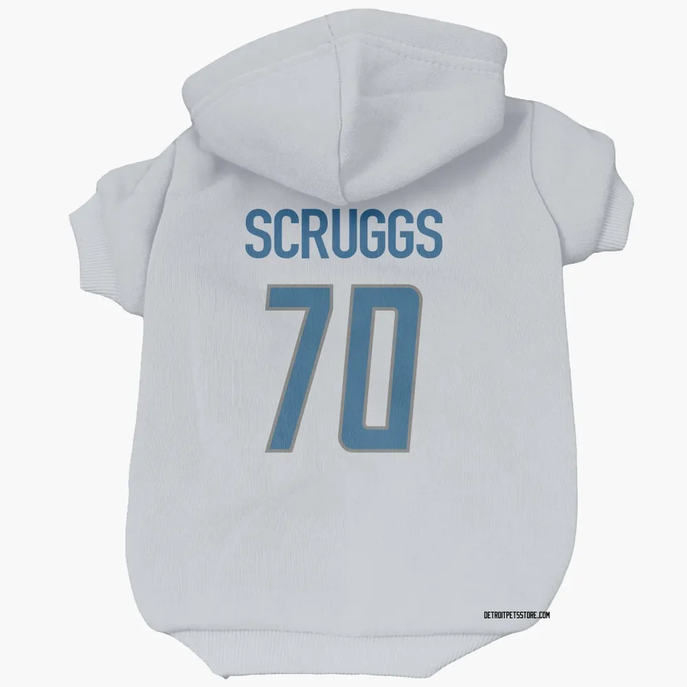 Detroit Lions Juice Scruggs White Pet Hoodie for Dog & Cat