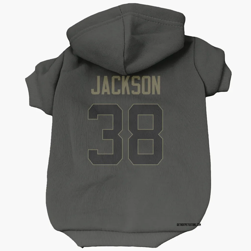 Detroit Lions Justin Jackson Black Service Pet Hoodie for Dog & Cat