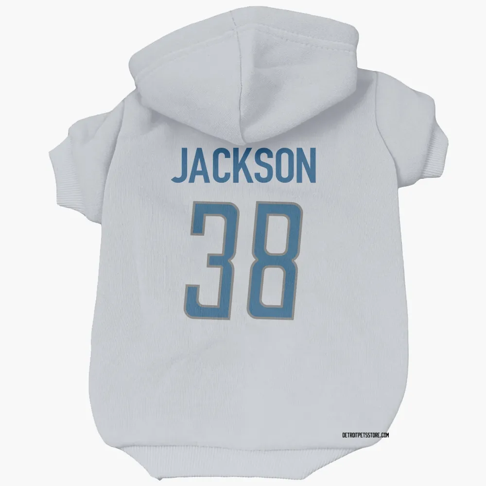 Detroit Lions Justin Jackson White Pet Hoodie for Dog & Cat