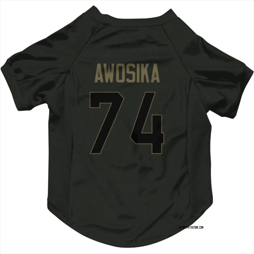 Detroit Lions Kayode Awosika Black Service Pet Jersey for Dog & Cat