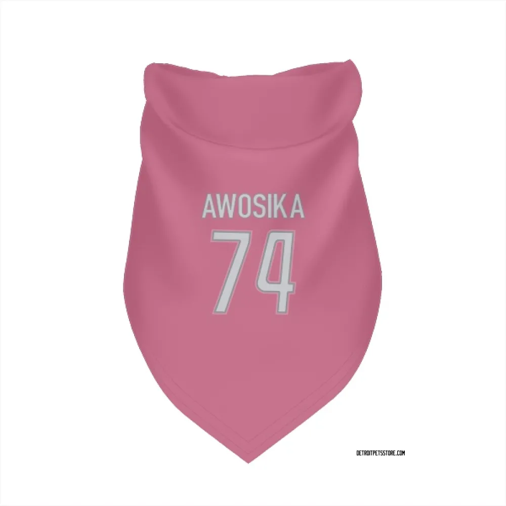 Detroit Lions Kayode Awosika Pink Pet Bandana for Dog & Cat
