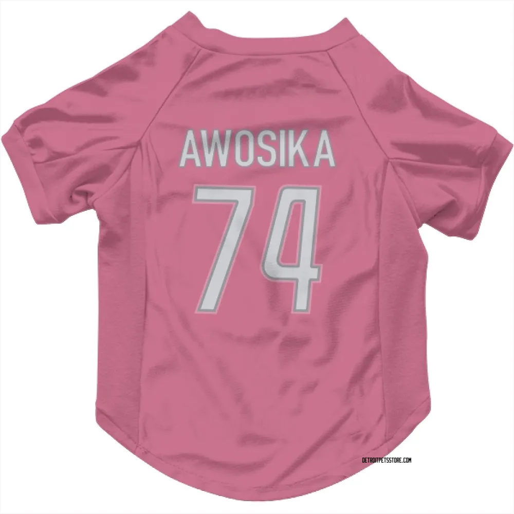 Detroit Lions Kayode Awosika Pink Pet Jersey for Dog & Cat