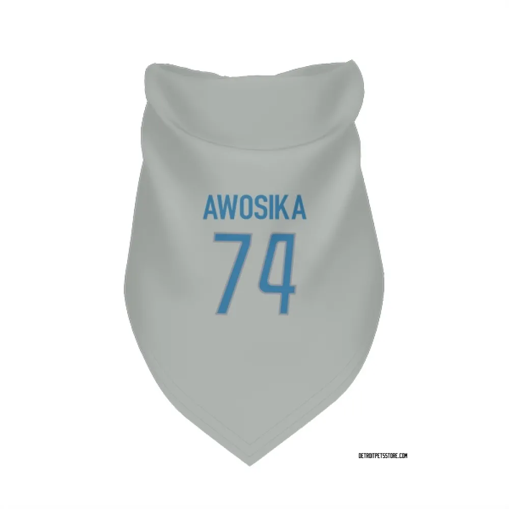 Detroit Lions Kayode Awosika Silver Pet Bandana for Dog & Cat