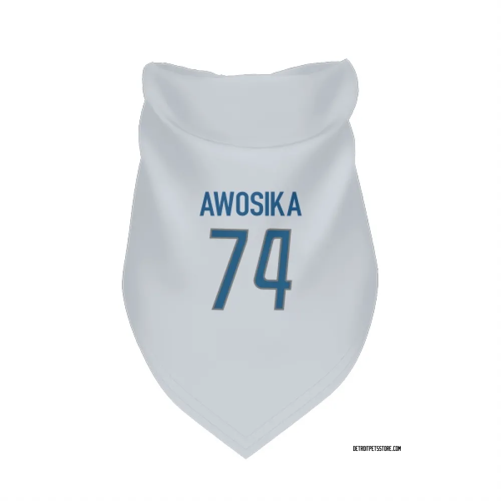 Detroit Lions Kayode Awosika White Pet Bandana for Dog & Cat