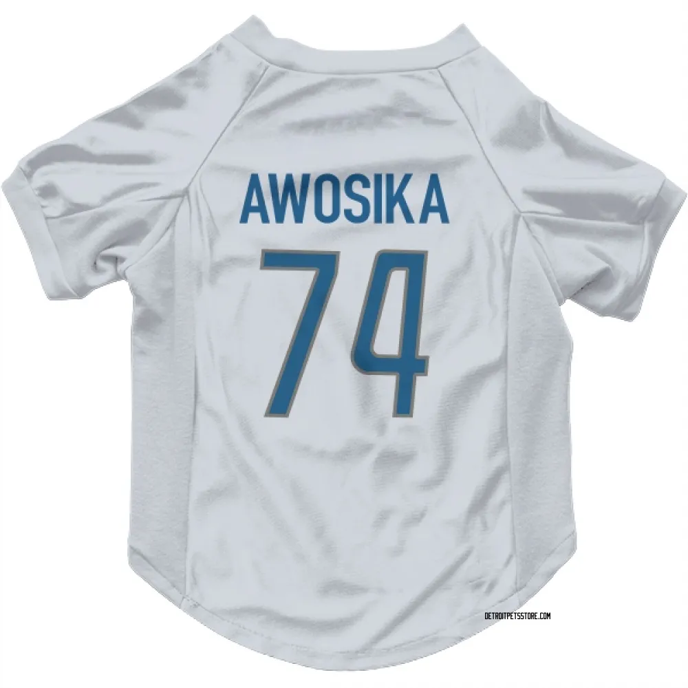 Detroit Lions Kayode Awosika White Pet Jersey for Dog & Cat