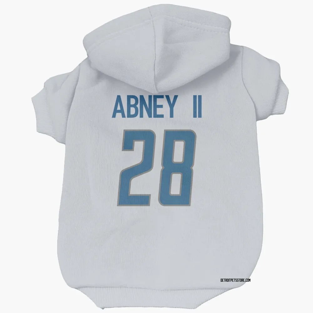 Detroit Lions Keith Abney II White Pet Hoodie for Dog & Cat