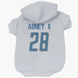 Detroit Lions Keith Abney II White Pet Hoodie for Dog & Cat