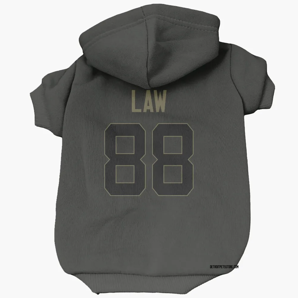 Detroit Lions Kendrick Law Black Service Pet Hoodie for Dog & Cat