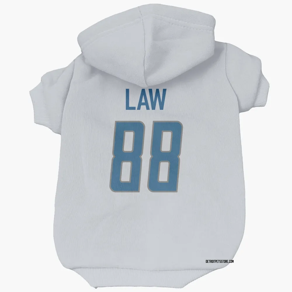 Detroit Lions Kendrick Law White Pet Hoodie for Dog & Cat