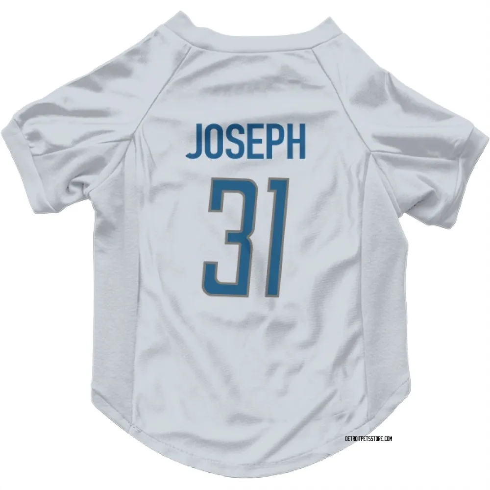 Detroit Lions Kerby Joseph White Pet Jersey for Dog & Cat
