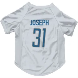 Detroit Lions Kerby Joseph White Pet Jersey for Dog & Cat
