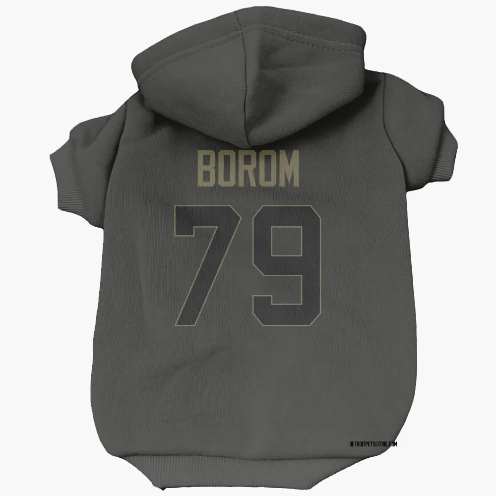 Detroit Lions Larry Borom Black Service Pet Hoodie for Dog & Cat