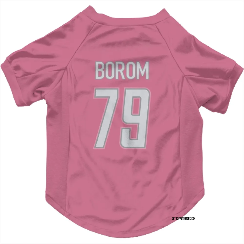 Detroit Lions Larry Borom Pink Pet Jersey for Dog & Cat