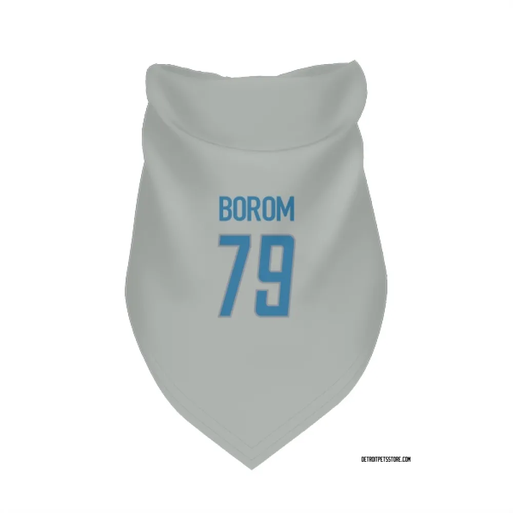 Detroit Lions Larry Borom Silver Pet Bandana for Dog & Cat