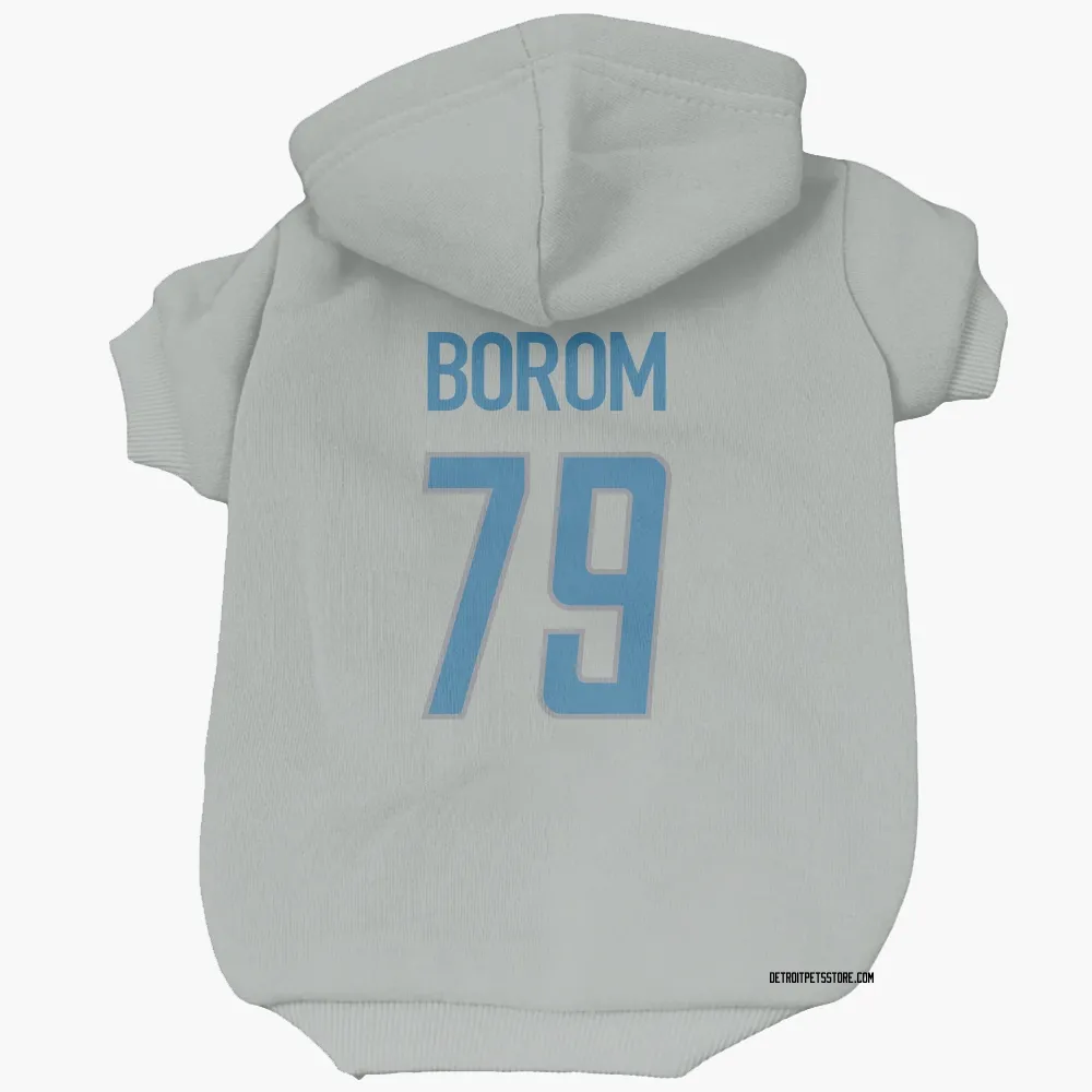 Detroit Lions Larry Borom Silver Pet Hoodie for Dog & Cat