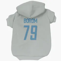 Detroit Lions Larry Borom Silver Pet Hoodie for Dog & Cat